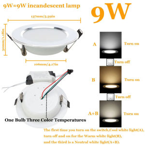 3 In 1 Light Color Led Downlights 18w 15w 12w 9w 7w 5w 3w Cool warm neutral Decoration Recessed 85-265v Ceiling 3w-18w Living Colors 4000k 6000k Home Slim Room Spot For
