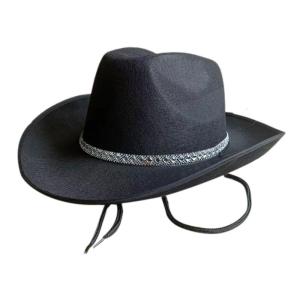 Vintage Fedora Hat Women Men Felt Ladies Cowboy Hats Party Rhinestone Decor Western Style Top Bonnet Mens Cosplay Hat