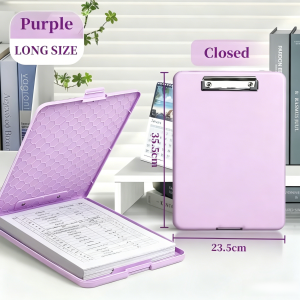Long File Case Clipboard with Storage Box 9.45x14.17 Waterproof File Clipboard Document Case with Pen Holder for Office Work