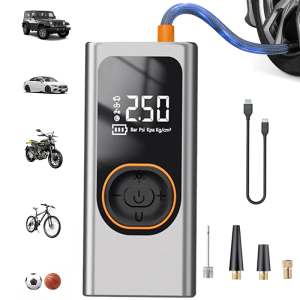 Bike Car Starting Device Jump Starters Digital Tire Inflator with LED Light for Unexpected Low Tire Pressure Situations