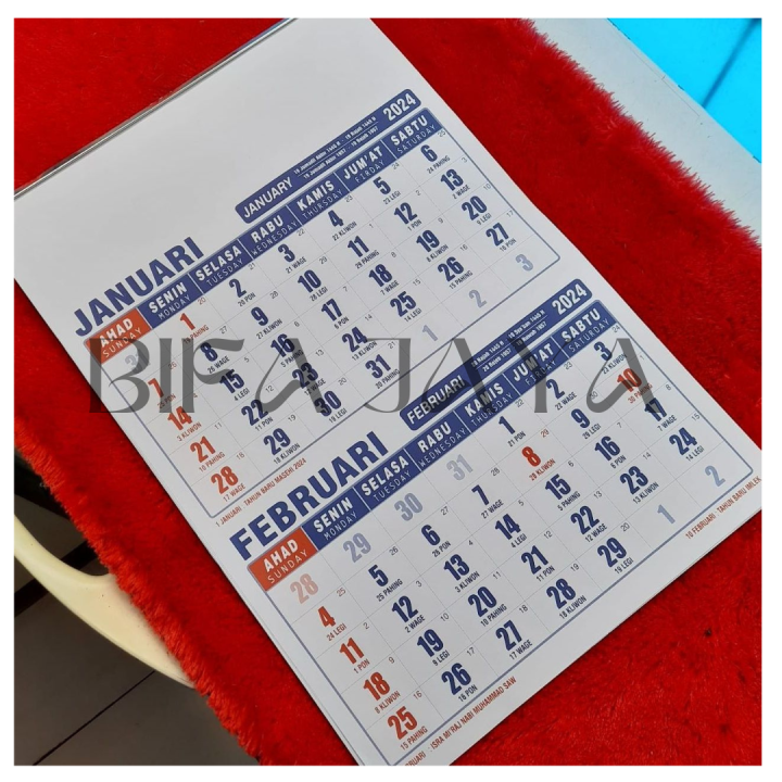 Kalender Dinding 2024 Kalender Dwi Bulan Lengkap Masehi Dan Hijriyah Ukuran A3 Isi 6 Lembar 5413