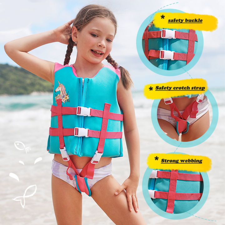  Kids Swim Vest - Toddlers Swimming Buoyancy Floation  Swimwear For Learn To Swim Age 1-9 Years/50N