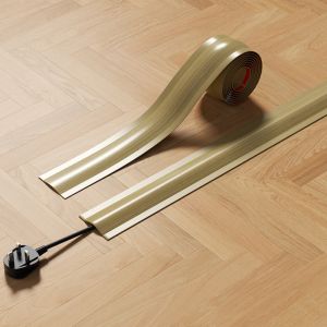 MIRELINA 1m/2m Cord Cover PVC Soft Wire Cover High Quality Self-Adhesive Floor Cable Cover Floor