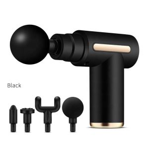 YS【COD】【24H delivery】 Massage Gun Vibrating Body Mini Muscle Electric Massager Relax 4 massage heads Ultra-Quiet Fascial Gun