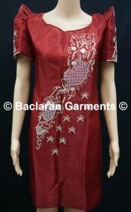HIGH QUALITY LADIES BARONG - FILIPINIANA IMELDA DRESS #7 MAROON