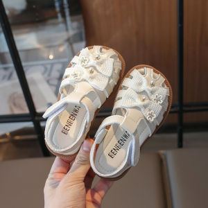 Classic T-tied Girls Sandals with Two Delicate Grid Lace Butterfly-knot Appliques Comfortable Summer Children Shoes Girl J06101