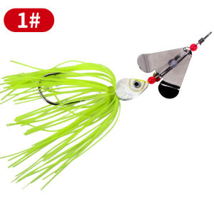 13g/14cm Spinner Bait Jig Head Fishing Lures 3D Eyes Rubber Skirt Bass Jigging Lures 5 Colors Sinking Swim Jigs