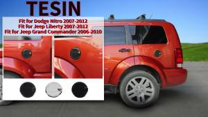 HH8 TESIN Car Fuel Tank Cap Cover Decoration Stickers Trim for Dodge Nitro 2007 2008 2009 2010 2011 2012 Exterior Accessories T1H3N