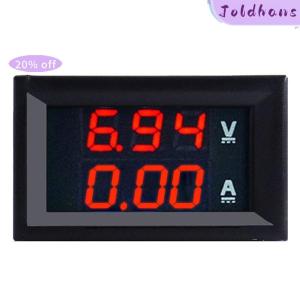 Joldhans DC 0-100V 10A Digital Voltmeter Ammeter Dual Display Voltage Detector Current Meter Panel Amp Volt Gauge 0.28&quot Red Blue LED