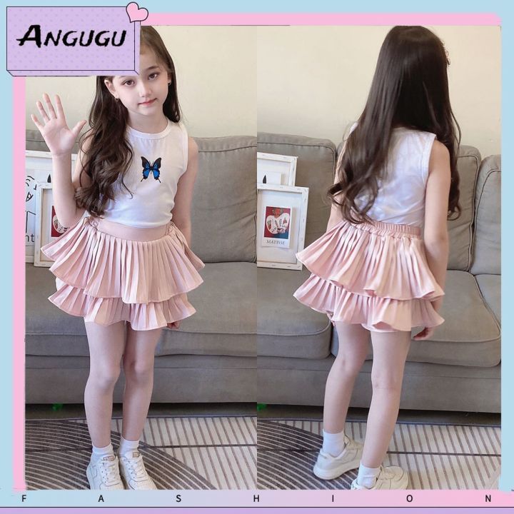Angugu Girl Tutu Skirt Princess Cake Skirt Pleated Skirts Korean Baby  Clothing Kids Summer Girl Clothes To To To To To To To 10 To  11