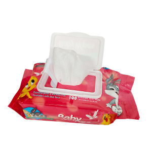 xinixin Looney Tunes Baby Wipes Cotton Wet Wipe With Plastic Lid 100 Pulls New born baby mouth hand farts