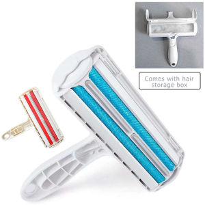 Pet Hair Roller Remover Lint Brush 2-Way Comb Tool Convenient Cleaning Dog Cat Fur Brush Base Home Furniture Sofa Clothe