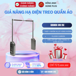 Giá nâng hạ điện treo quần áo cao cấp grandx XM.15E phụ kiện tủ quần áo thông minh dành cho tủ cao
