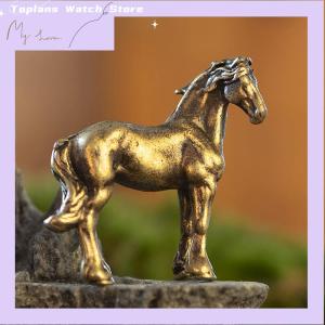 [Toplans]💖[HOT SALE]🎈🎈 รูปปั้นม้าทำจากทองเหลืองโบราณหางยาวขนาดเล็กเครื่องประดับฮวงจุ้ยจักรราศีทองแดงรูปสัตว์ขนาดเล็กงานฝีมือตกแต่งเดสก์ท็อป