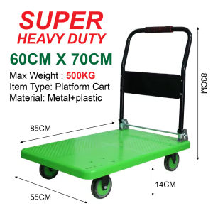 Super Heavy Duty Foldable Handle Platform Trolley 360° Rotation Wheel Moving Items Hand Push Cart / Troli Letak Barang
