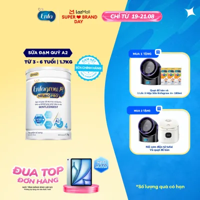 [CHỈ TỪ 19-21/08 MUA LÀ CÓ QUÀ] Sữa bột Enfagrow A2 Neuropro 4 1.7kg giúp dễ tiêu hóa hấp thu dành cho trẻ 3-6 tuổi