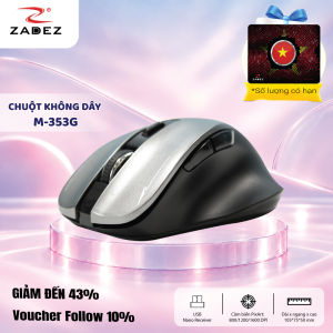 ZADEZ Chuột Không Dây Wireless M-353G - 1600DPI Cảm Biến PixArt