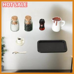 🔥🔥🔥dingdaocunz 7Pcs Desktop Scene Simulation Micro Model Parts Handmade Miniature Dollhouse Coffee Cup Model Decorative Tray Plate Accessories