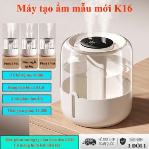 Máy Phun Sương Siêu Mịn K16 Dung Tích Đến 3000ml Diệt Khuẩn Công Nghệ Điện Phân Tạo Độ Ẩm Không Khí Hiển Thị Độ ẩm