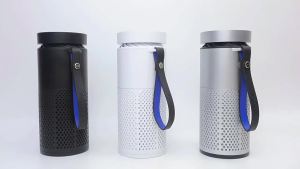 New portable car air purifier intelligent touchscreen charging HEPA filter negative ion ultraviolet and ozone functions