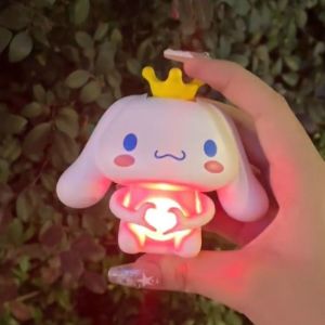 Cartoon Sanrio Cinnamoroll 3D Doll Glowing Toy Kawaii Anime Creative Luminous Love Heart Couple Decorations Toys for Girl Gifts
