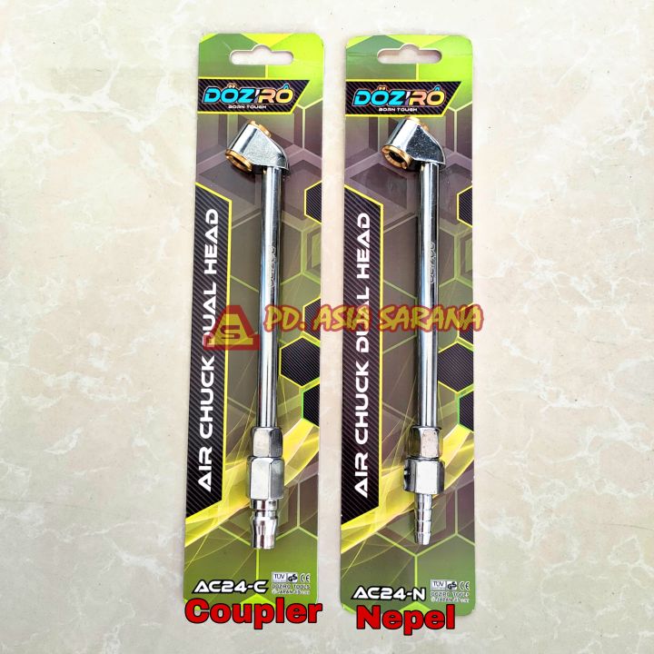 Air Tire Chuck Dual Head Coupler Nepel Doziro / Isian Angin Lazada