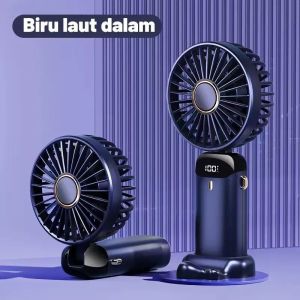 Portable Kipas Angin Mini Cas USB 20000 mAh Bisa Lipat Leher 5-Speed Wind LED Display Dgn Tempat Aromaterapi Essen