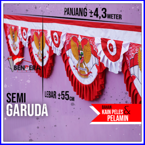 BENDERA BACKGROUND GARUDA SEMI 5 GELOMBANG (4 METER)