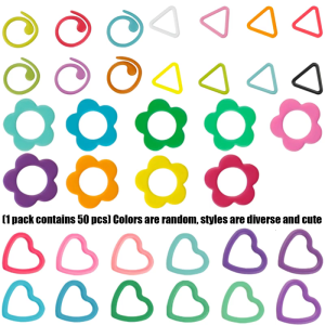 50Pcs Crochet Stitching Markers Clip Metal Stitching Markers Rings for Crochet Knitting and Dressmaking Garment Making