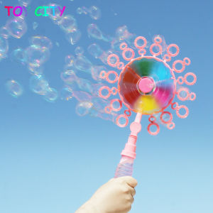 Bubble Windmill Blower Toy Kids Magic Wand Creative Soap Bubble Machine Fun Bubble Water Soft Bullet Blaster Outdoor Toys for Girl