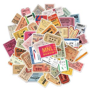 50pcs VINTAGE AIR TICKET Vinyl Decal graffiti STICKERS bomb for laptop fridge luggage & etc