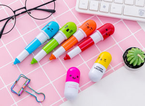 Doorgift & Goodies Capsule Vitamin Ball Pen Mini Ballpoint Pen Stationery School Supplies Pill Pen Hadiah murah kenduri