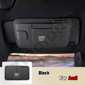 High quality Leather Sun Visor multi functional Storage Clip Glasses Clip Card Clip ID Storage Interior Organize Accessories Car dedicated For Audi Q7 A4 Q5 A6 A3 Q3 Quattro 200 A5/S5/RS5 TT A1 80 90 A7 A8 Audi S3 R8 S4 100 Audi RS5 RS 4 RS6 S6 S8 allroad