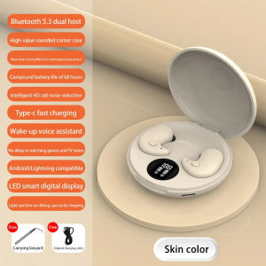 LinJnSleepInvisibleStereoHeadsetIPX5WaterproofWirelessBluetooth5.3EarphoneEarbudswithMicMiniHiddenHeadphones