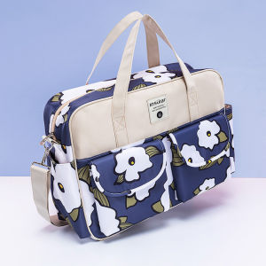 HamshMoc Stylish Waterproof Baby Diaper Bag Tote Organizer Large Capacity Mommy Bag with Stroller Strap and Changing Mat Multifunctional Travel Diaper Tote