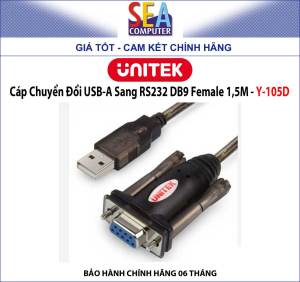 Cáp chuyển đổi USB-A 2.0 sang RS232 DB9 Female 15m - Unitek Y-105D