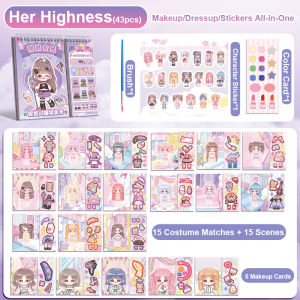 Princess Dressup Stickers Cartoon Children Stickers Paste Stickers Book Dressup Show Hundred Changes Makeup Stickers Fun