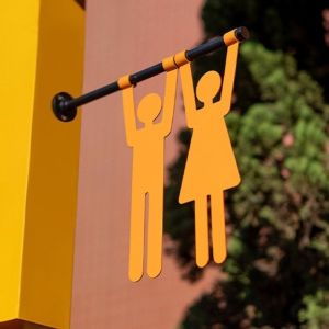 BEIBEI Wall-Mounted Restroom Indicator Waterproof Rustproof Bathroom Door Sign Creative Decorative Bathroom Indicator Plate Restroom