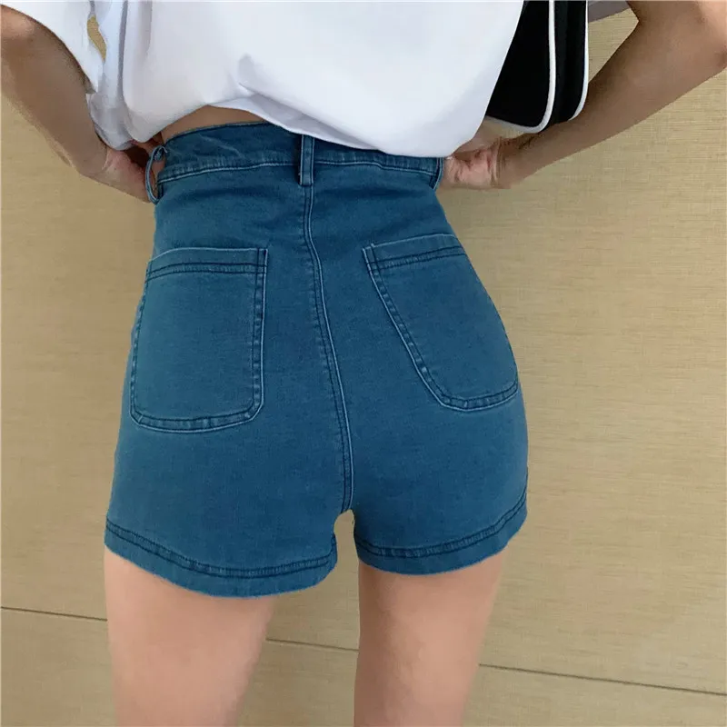 All-Match High Waist Slimming Shorts Stretch Jeans Women's Design