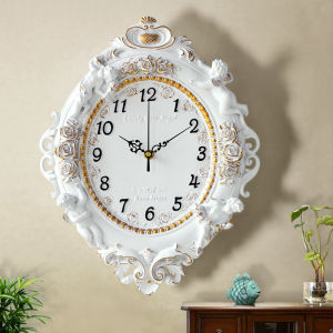 42CM European Beautiful Wall Clock Retro Style Clocks Quiet Hotel Home Decoration Living Room Quartz Needle