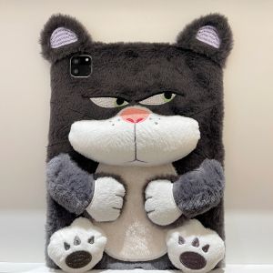 Fluffy Fuzzy Plush Fur Case Tablet For Apple ipad 10.9 Air6 Pro11 2024 Cute Cat 10.2 10.5 12.9 inch Air 4 5 Mini 6 7th 8th 9th
