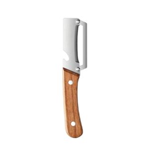 IDMU94789 with Wooden Handle and Bottle Opener Vegetable Peeler Multi-Functional Stainless Steel Kitchen Peeler Peeling Tool for Fruit Apple Potato Pumpkin Papaya