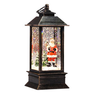 【2Pcs】2Pcs The Best Gift LED Christmas Crystal Lights Rotate Glitter Xmas Small Lantern Battery-powered Lamp