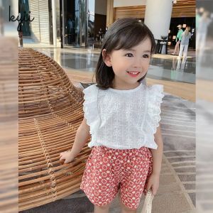 kyiibaby Girls suspenders Set summer western style baby flounces sleeveless vest fashionable chiffon kybb015