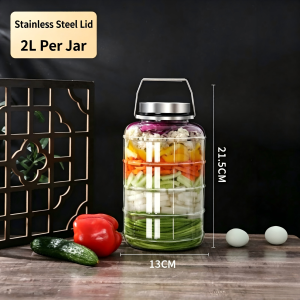 Thickened Glass Pickle Jar Large Sealed Fermentation Jar 1.5Kg/3Kg/5Kg for Kitchen