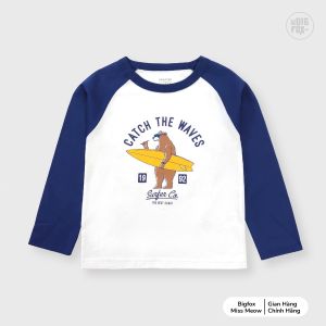 Áo dài tay bé trai size đại BIGFOX - MISS MEOW Áo thu đông trẻ em phong cách Âu Mỹ chất cotton hình in gấu trượt ván 345678 tuổi