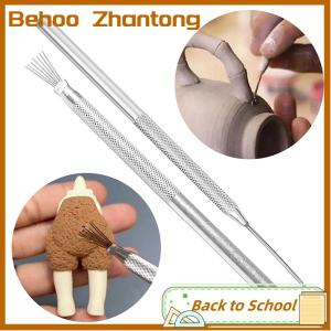 Behoo 7 Pin Feather Wire Texture Ceramics Tools Polymer Clay Sculpting Modeling Tool DIY Pottery Brush Pottery Tools Cake Accessories