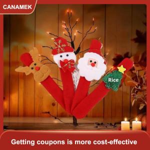 【CANAMEK】 5pcs Giáng sinh vỗ tay Vòng đeo tay phim hoạt hình Santa Claus Snowman Tuần Lộc Papa Vòng tròn dây đeo cổ tay kỳ nghỉ bên trẻ em Quà tặng