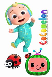 COCOMELON Sticker Dinding Size 30-45 cm vinyl white Waterproof