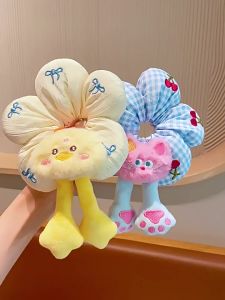 Dây buộc tóc cột tóc scrunchies Hoa phồng 5 cánh hình thú nhồi bông có Chân ngộ nghĩnh đáng yêu